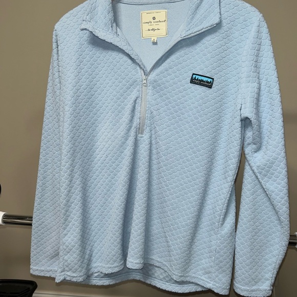 Simply Southern Sky Blue Textured Pullover - Picture 1 of 1